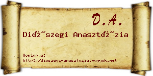 Diószegi Anasztázia névjegykártya